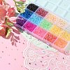 195G 15 Colors 8/0 Transparent Glass Seed Beads SEED-YW0002-30-5