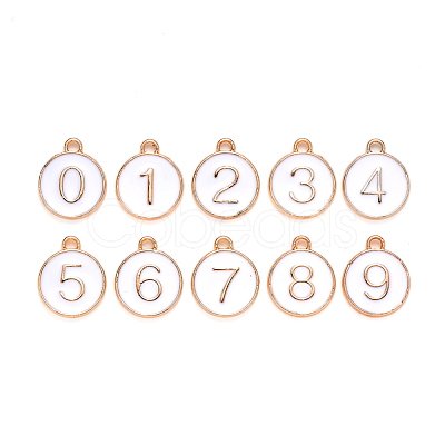 Light Gold Plated Alloy Enamel Charms ENAM-T010-01G-1