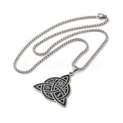 Non-Tarnish 304 Stainless Steel Pendant Necklaces NJEW-K253-09P-1