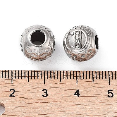 304 Stainless Steel Rhinestone European Beads STAS-A092-10D-P-1