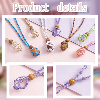 PandaHall Elite 9Pcs 9 Colors Braided Cotton Thread Cords Macrame Pouch Necklace Making FIND-PH0010-47A-1