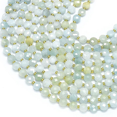 Natural Aquamarine Beads Strands G-K389-B54-01-1