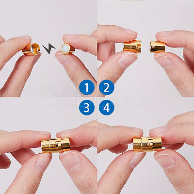 SUNNYCLUE Brass Locking Tube Magnetic Clasps KK-SC0001-11-1