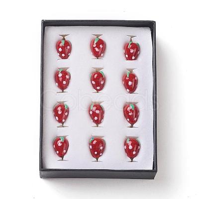 Strawberry Handmade Lampwork Beads LAMP-F006-03-1