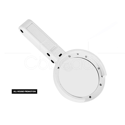 ABS Plastic Handheld and Desktop Foldable Illuminated Magnifier AJEW-L073-06-1