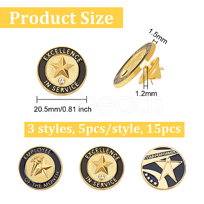 Olycraft 15Pcs 3 Styles Positive Reward Encourating Word Enamel Pin JEWB-OC0001-01-1