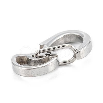 Non-Tarnish 304 Stainless Steel Push Gate Snap Keychain Clasp Findings STAS-C024-18P-1