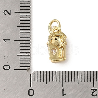 Brass Micro Pave Clear Cubic Zirconia Pendants KK-R162-017C-G-1