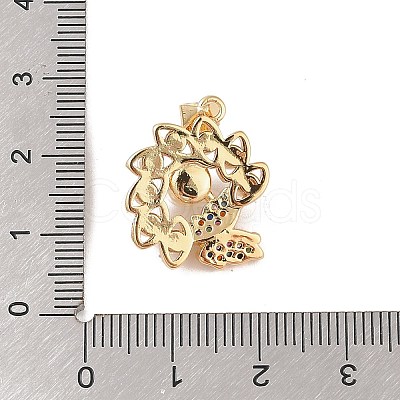 Brass Micro Pave Colorful Cubic Zirconia Pendants KK-E111-34B-G-1