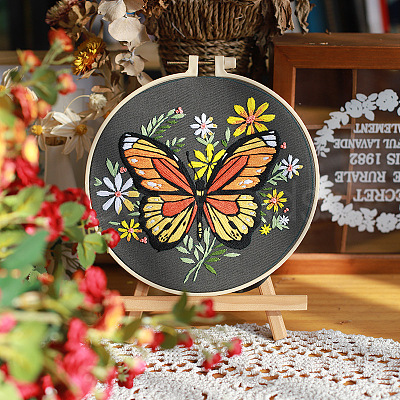 Butterfly Pattern DIY Embroidery Starter Kits PW-WG25162-01-1