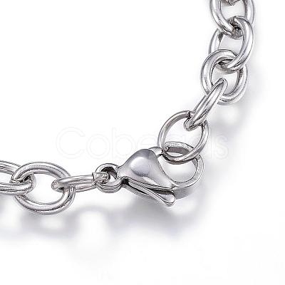 Tarnish Resistant 304 Stainless Steel Charm Bracelets BJEW-G544-10P-1