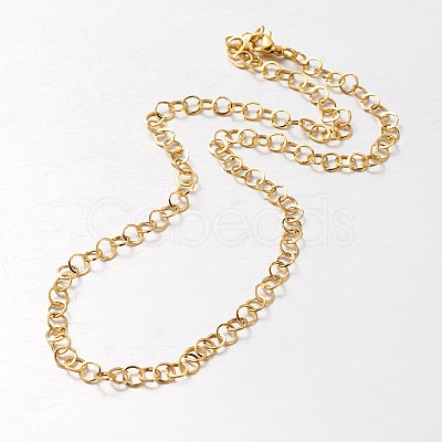 Boy's 304 Stainless Steel Rolo Chain Necklace STAS-L127-04G-1