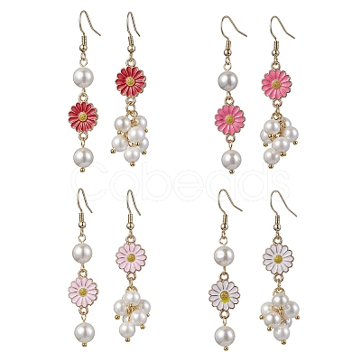 Shell Pearl Dangle Earring EJEW-JE05764-1