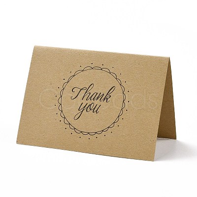 Kraft Paper Thank You Greeting Cards X-DIY-F120-01E-1