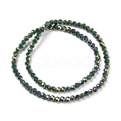 Round Full Rainbow Plated Electroplate Glass Beads Strands X-EGLA-J130-FR13-1