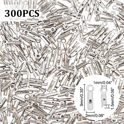 Unicraftale 300Pcs 304 Stainless Steel Folding Crimp Ends STAS-UN0041-47-1