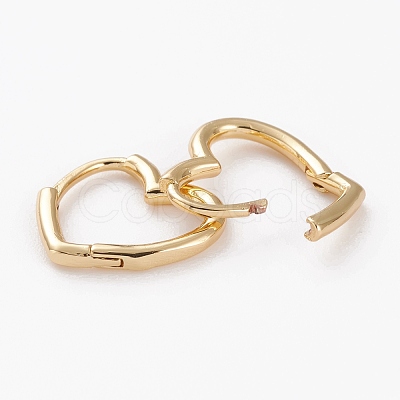 Brass Huggie Hoop Earrings EJEW-C502-09G-1