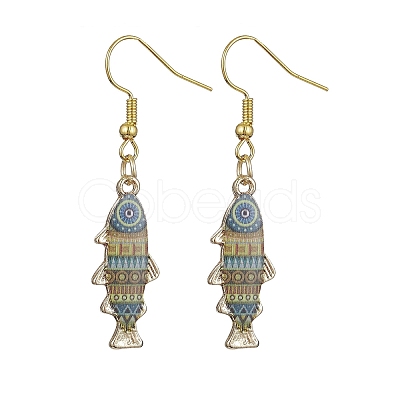 Light Gold Alloy Enamel Dangle Earrings EJEW-JE05607-09-1