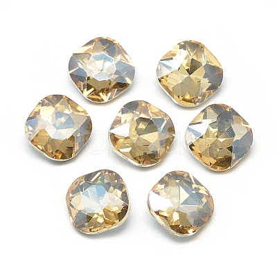 Pointed Back Glass Rhinestone Cabochons RGLA-T032-10x10mm-09-1