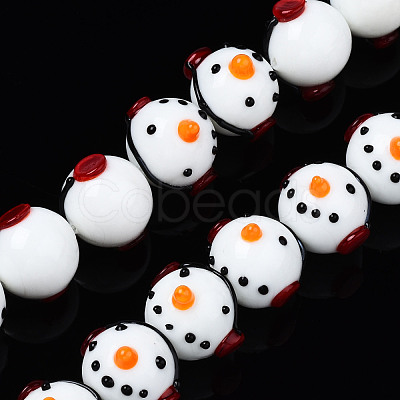 Handmade Bumpy Lampwork Beads Strands LAMP-N021-028-1