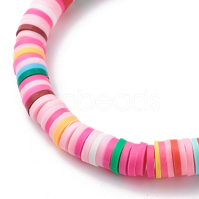 9Pcs 9 Style Handmade Polymer Clay Heishi Surfer Stretch Bracelets Set BJEW-JB08863-1