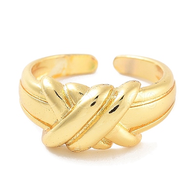 Rack Plating Brass Open Cuff Rings RJEW-Z059-29G-1