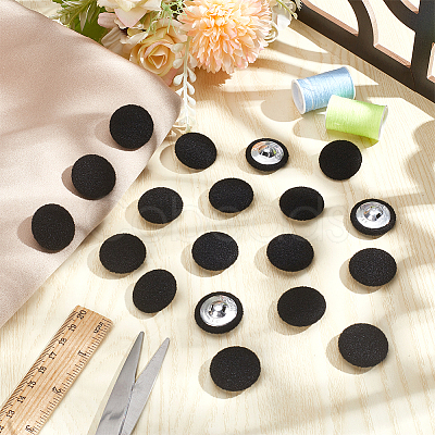 Nbeads 20Pcs Cloth with Aluminum Base Buttons BUTT-NB0001-77D-1