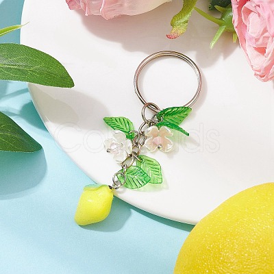 Fruits & Leaf Acrylic Pendant Keychain KEYC-JKC00680-03-1