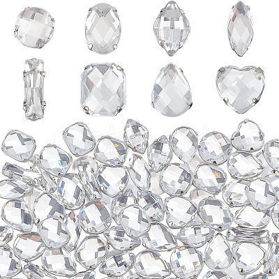 Fingerinspire 80Pcs 8 Style Acrylic Sew on Rhinestone OACR-FG0001-17-1