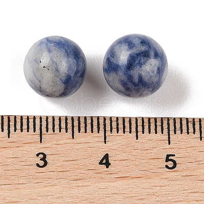 Natural Blue Spot Jasper No Hole Sphere Beads G-K353-04A-14-1