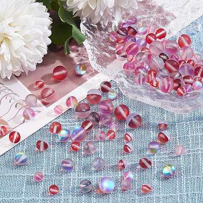 3 Style Synthetic Moonstone Beads Strands G-SZ0001-82-1