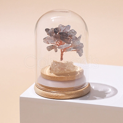 Natural Moonstone Chips Tree of Life Decorations TREE-PW0003-24D-1