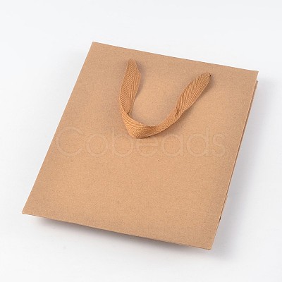 Rectangle Kraft Paper Bags with Handle AJEW-L048B-02-1