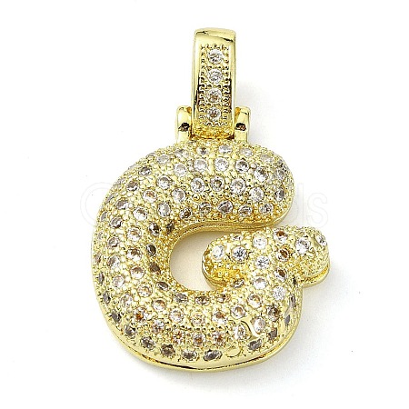 Brass Micro Pave Clear Cubic Zirconia Pendants KK-M279-01G-G-1