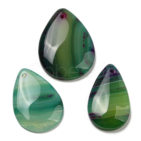 Natural Striped Agate/Banded Agate Pendants G-B050-23-1