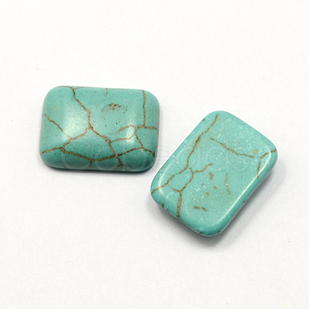 Craft Findings Dyed Synthetic Turquoise Gemstone Flat Back Cabochons TURQ-S261-20x30mm-01-1