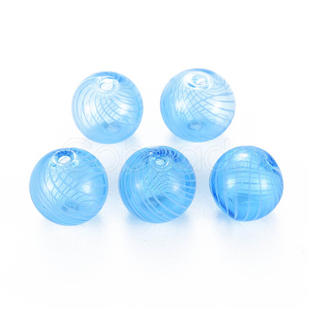 Transparent Handmade Blown Glass Globe Beads GLAA-T012-40C-05-1