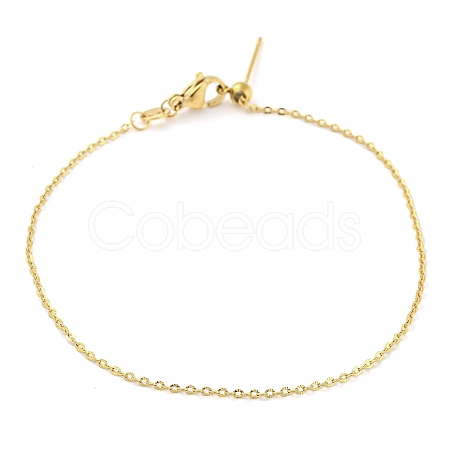 304 Stainless Steel Add a Bead Adjustable Texture Cable Chains Bracelets for Women BJEW-M307-01D-G-1