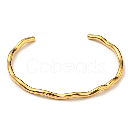 Ion Plating(IP) 304 Stainless Steel Cuff Bangles BJEW-H323-01G-1