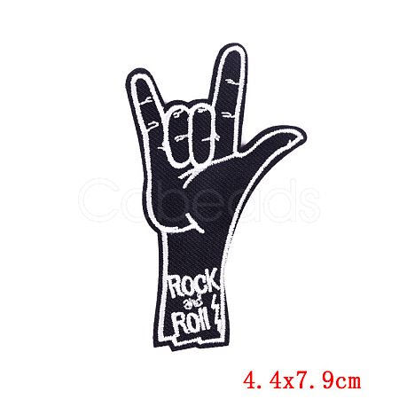 Hand Gesture Shape Computerized Embroidery Cloth Iron on/Sew on Patches PATC-PW0002-10D-1