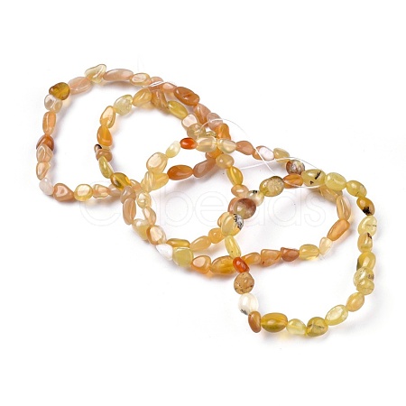 Natural Yellow Opal Bead Stretch Bracelets BJEW-K213-10-1