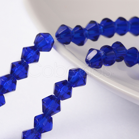 Half-Handmade Transparent Glass Beads Strands GB4mmC24-1