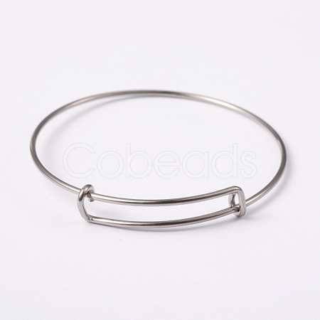 Adjustable 304 Stainless Steel Expandable Bangle Making X-BJEW-L604-10-1