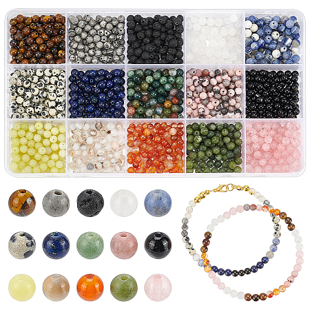  15 Strands 15 Styles Natural Mixed Gemstone Beads Strands G-NB0005-19-1