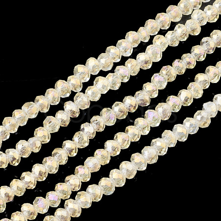 Electroplate Transparent Glass Beads Strands EGLA-S171-02B-06-1