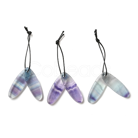 2Pcs Natural Fluorite Pendants G-Z064-01B-1