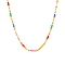 Stainless Steel Colorful Enamel Dapped Chain Necklaces for Women, Golden, 15.75 inch(40cm)