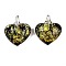 Lampwork Pendants, with Foil Glass, Heart, Black, 35x29.5x11.5mm, Hole: 5mm