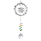 Glass Pendant Decoration, with Alloy and Iron Finding, Platinum, 480mm