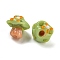 Handmade Bumpy Lampwork Beads, Mushroom, Yellow Green, 17~17.5x15~15.5x15mm, Hole: 1.2~1.6mm